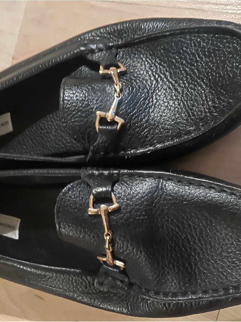 Saks Fifth Avenue Black Pebble-Grain Leather Slip-Ons